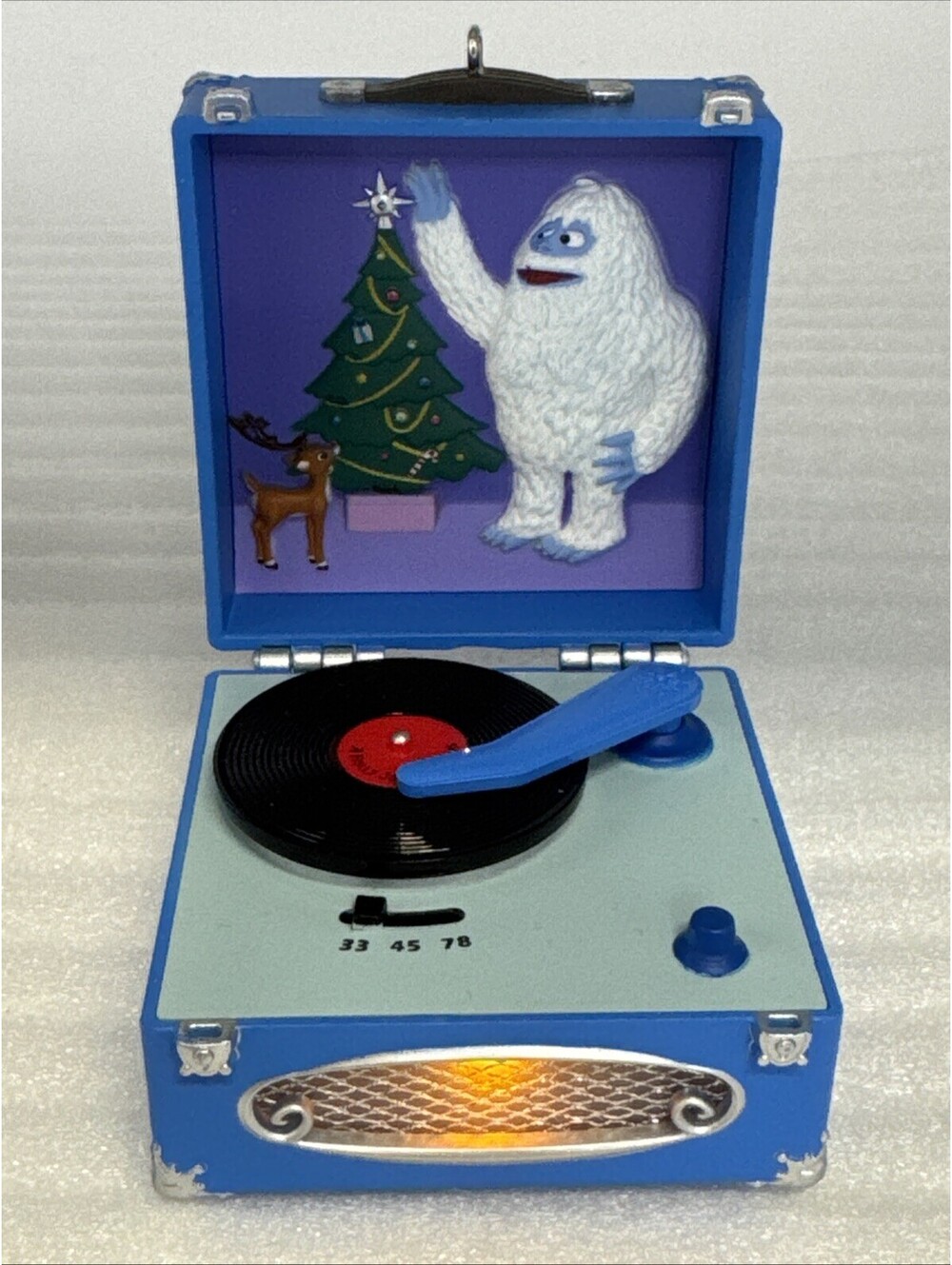 2019 Hallmark A Holly Jolly Christmas Magic Ornament Rudolph Record Player Music